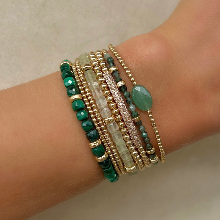 May Emerald and Rondelle Bracelet-Gold Filled Bracelet-Karen Lazar Design-5.75-Karen Lazar Design