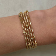 2MM Signature Bracelet with Large 14K Gold Rondelle Pattern-Gold Filled Bracelet-Karen Lazar Design-5.75-Yellow Gold-Karen Lazar Design