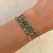 2mm Signature Bracelet with Green Onyx and Rondelles