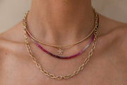 Ruby Ombré Necklace-Gold Filled Bracelet-Karen Lazar Design-14-16"-Karen Lazar Design
