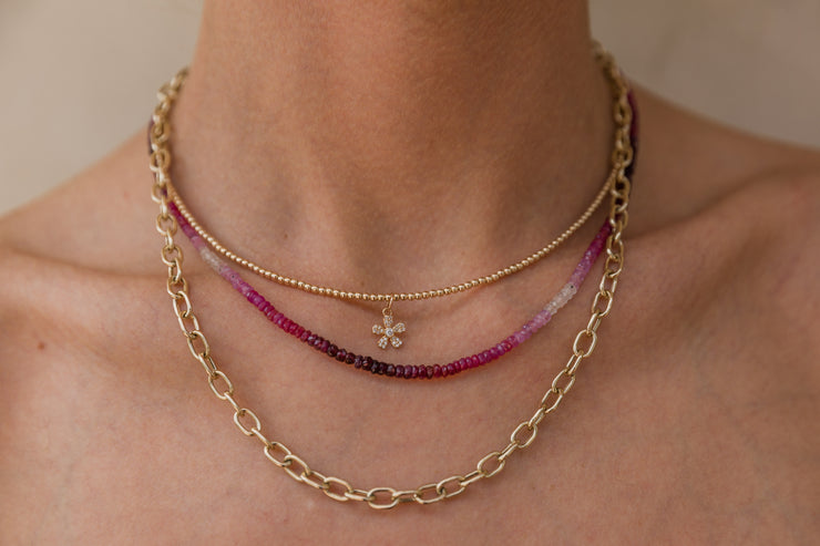 Ruby Ombré Necklace Gold Filled Bracelet