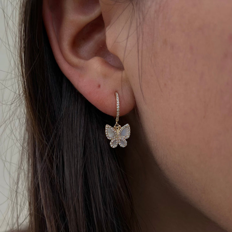 Diamond Butterfly Earrings-Karen Lazar Design-Karen Lazar Design