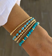Sleeping Beauty Turquoise and Rondelle Bracelet Gold Filled Bracelet