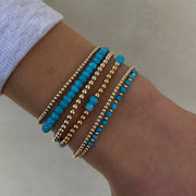 2MM Signature Bracelet with Classic Turquoise Gold Pattern Yellow Gold Filled Bracelet