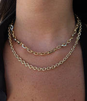 Squared Oval Chain Necklace