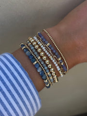 March Aquamarine and Rondelle Bracelet Gold Filled Bracelet