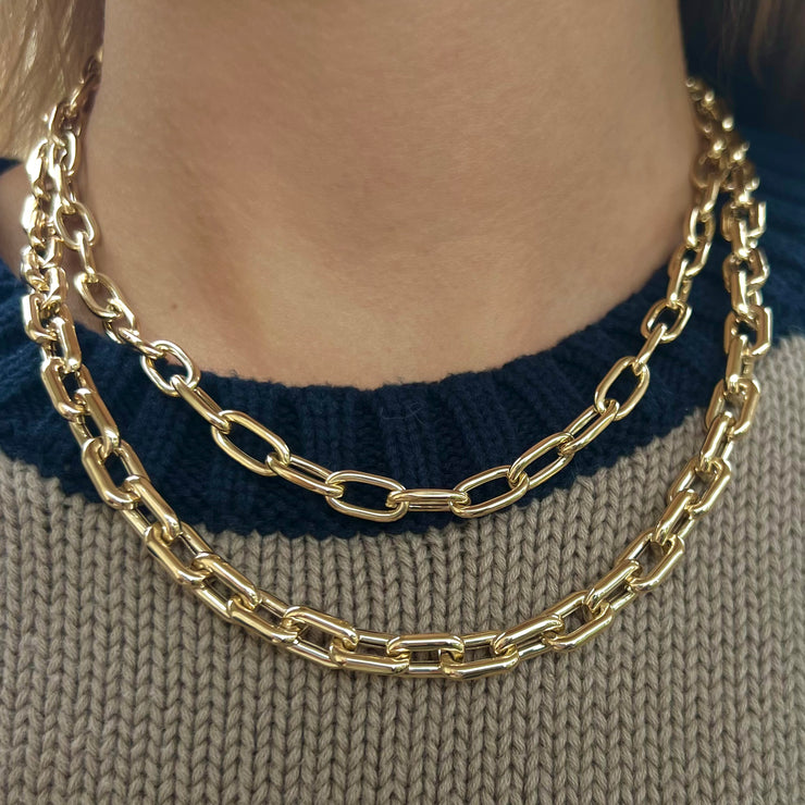Oval Link Necklace-Necklaces-Karen Lazar Design-18"-Yellow Gold-Karen Lazar Design