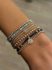 September Blue Sapphire and Rondelle Bracelet Gold Filled Bracelet