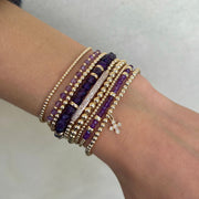 February Amethyst and Rondelle Bracelet-Gold Filled Bracelet-Karen Lazar Design-5.75-Karen Lazar Design