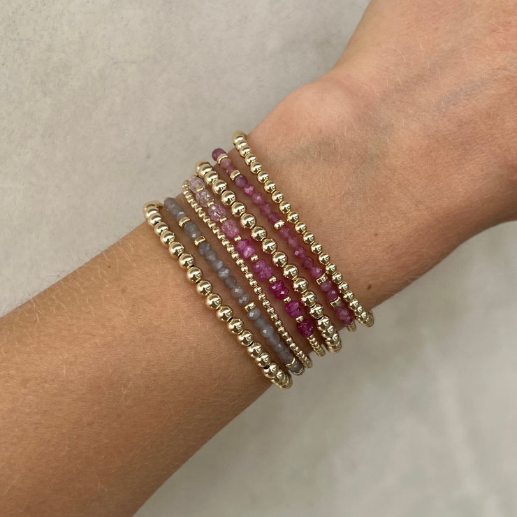 2MM Signature Bracelet with Pink Sugar Ombré Gold Pattern-Gold Filled Bracelet-Karen Lazar Design-5.75-Yellow Gold-Karen Lazar Design