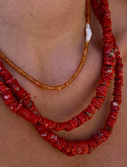 Heishi Coral Necklace Necklaces