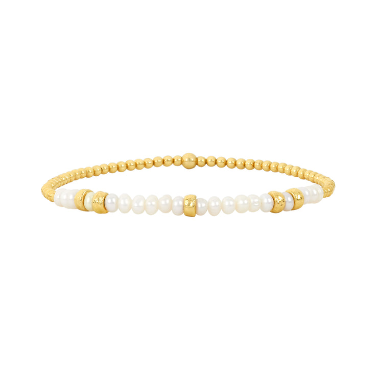 June Pearl and Rondelle Bracelet Gold Filled Bracelet