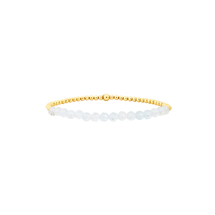 Kids 2MM Yellow Gold Filled Bracelet with White Topaz Yellow Gold Filled Bracelet