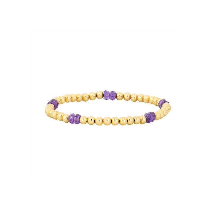 Kids 3MM Yellow Gold Filled Bracelet with Amethyst Pattern Yellow Gold Filled Bracelet