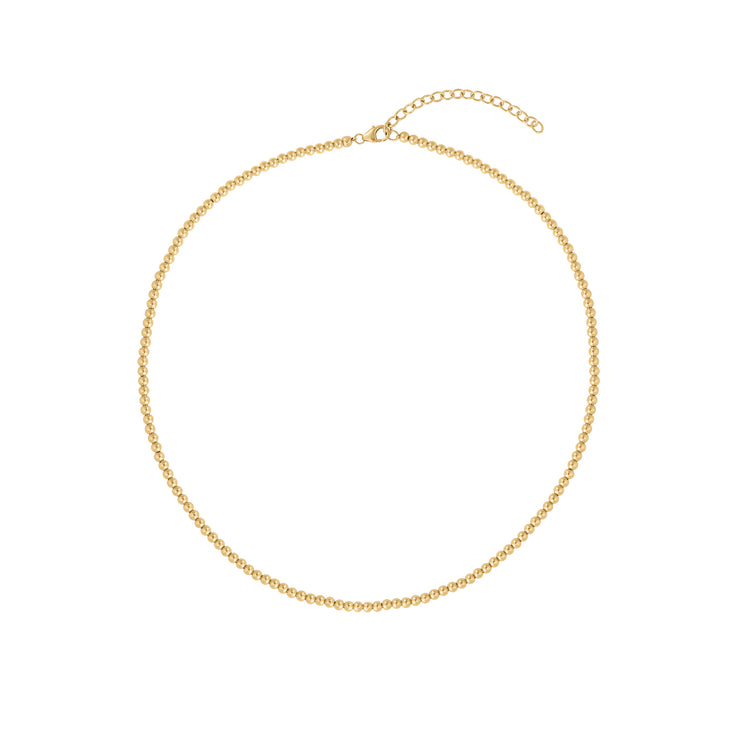 3MM Signature Beaded Necklace-Necklaces-Karen Lazar Design-13-15"-Yellow Gold-Karen Lazar Design