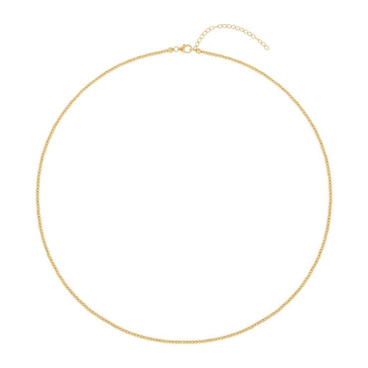 2MM Signature Beaded Necklace-Necklaces-Karen Lazar Design-13-15"-Yellow Gold-Karen Lazar Design