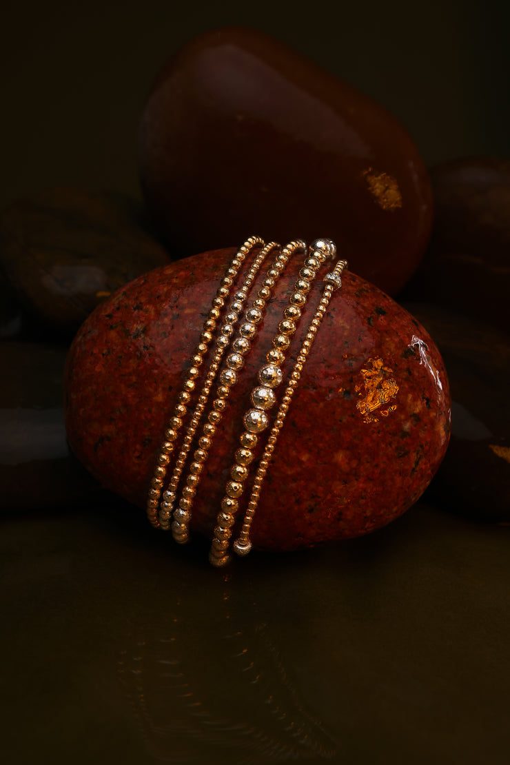 3MM Yellow Gold Filled Bracelet with 4MM Sterling Silver – Karen
