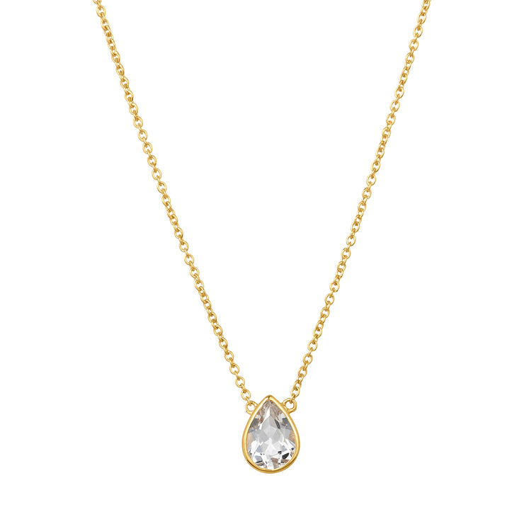 White Topaz Pear Drop Necklace-Karen Lazar Design-Karen Lazar Design