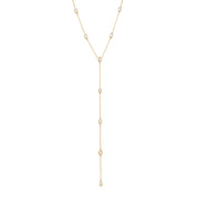 White Topaz Lariat Necklace