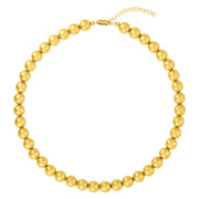 10MM Signature Beaded Necklace Yellow Gold