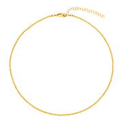 2MM Signature Beaded Necklace Yellow Gold Necklaces