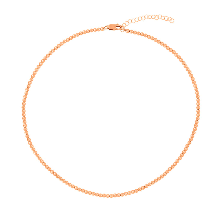 3MM Signature Beaded Necklace Rose Gold Necklaces
