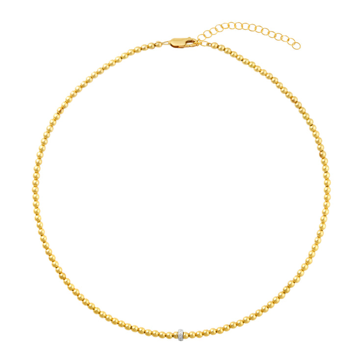 3MM Signature Necklace with 14K Diamond Rondelle Necklaces