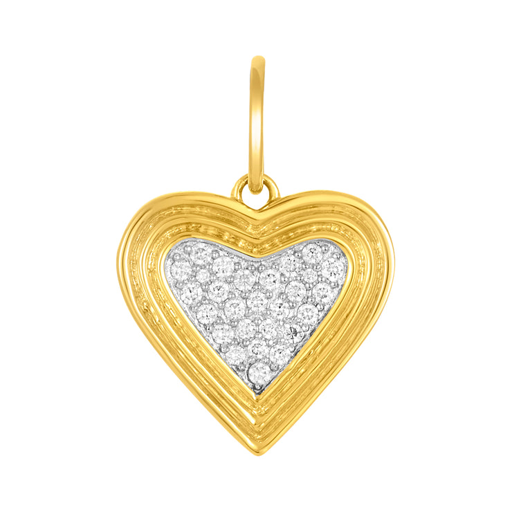 Heirloom Inspired Pave Diamond Heart Charm