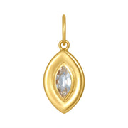 Bezel Marquise White Topaz Charm