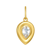 Bezel Pear White Topaz Charm