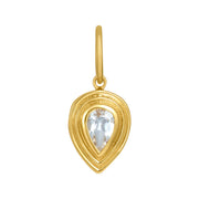 Heirloom Bezel Pear White Topaz Charm