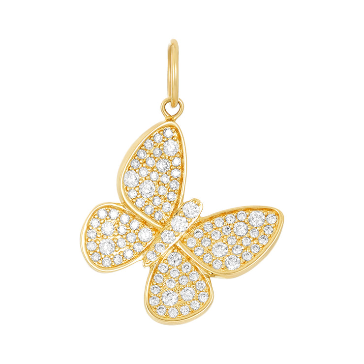 Pave Diamond Butterfly Charm