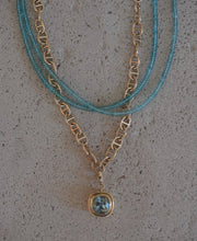 AQUAMARINE AND SINGLE DIAMOND CHARM-Karen Lazar Design-Karen Lazar Design