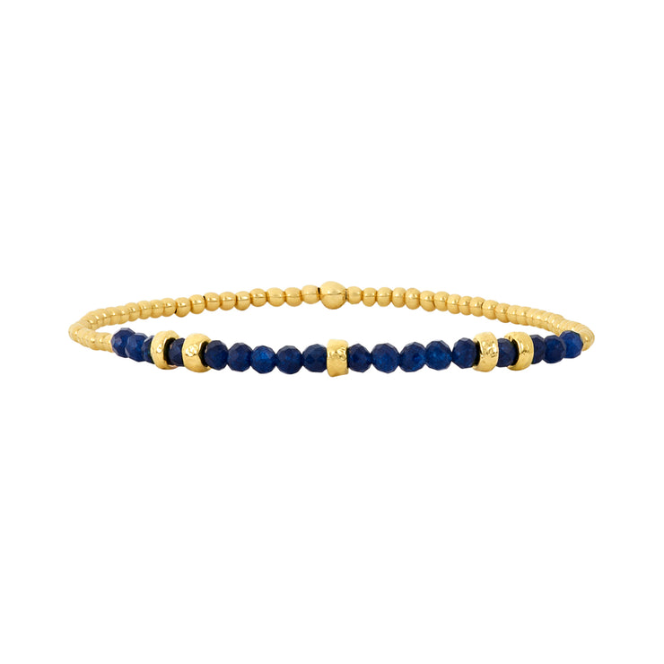 September Blue Sapphire and Rondelle Bracelet-Gold Filled Bracelet-Karen Lazar Design-5.75-Karen Lazar Design
