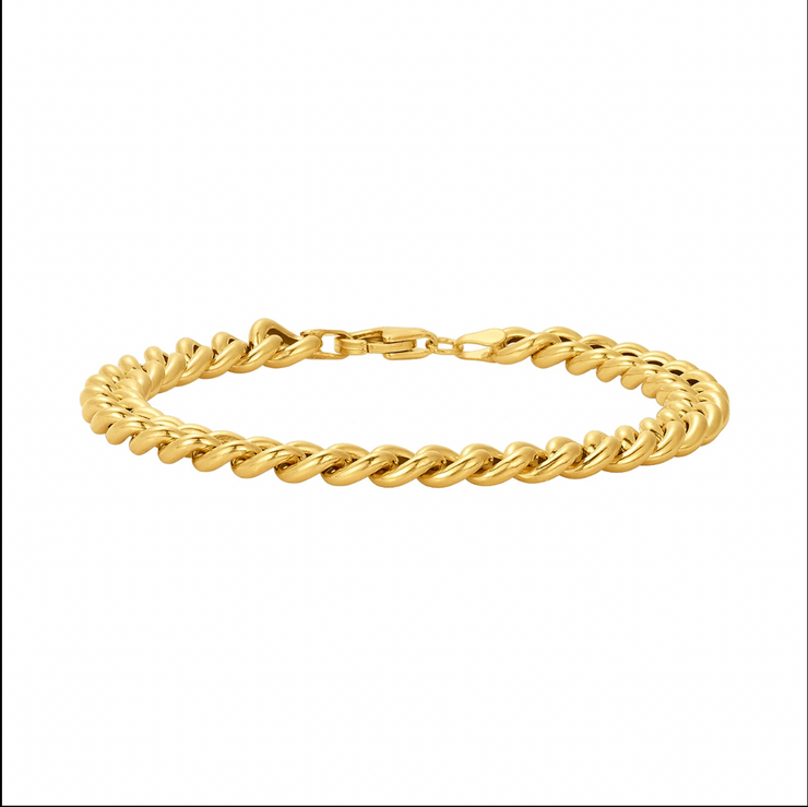 Cuban Chain Bracelet-Bracelets-Karen Lazar Design-6MM 7"-Yellow Gold-Karen Lazar Design
