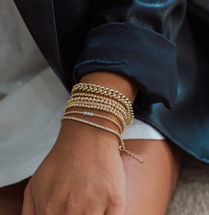 3MM Signature Bracelet with 14K Diamond Bar – Karen Lazar Design