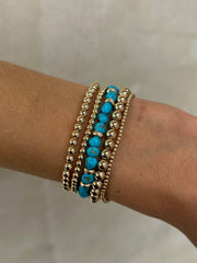 Sleeping Beauty Turquoise and Rondelle Bracelet-Gold Filled Bracelet-Karen Lazar Design-5.75-Karen Lazar Design