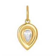 Bezel Pear Diamond Charm