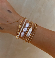 2MM Signature Bracelet with Pearl Bar Gold Filled Bracelet