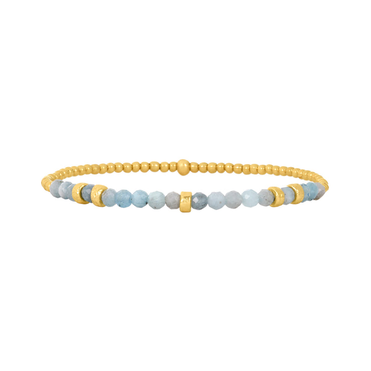 March Aquamarine and Rondelle Bracelet-Gold Filled Bracelet-Karen Lazar Design-5.75-Karen Lazar Design