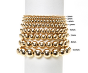 3MM Signature Bracelet with 3 White Pearl Pattern-Karen Lazar Design-5.75-Yellow Gold-Karen Lazar Design