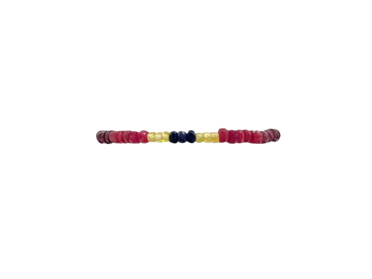 3MM Yellow Gold Filled Bracelet with Ruby and Sapphire
