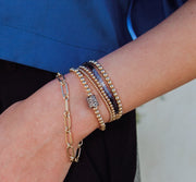 2MM Signature Bracelet with Blue Sapphire Ombré-Karen Lazar Design-5.75-Yellow Gold-Karen Lazar Design