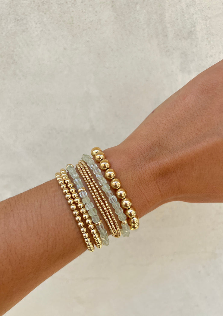Kyanite and Rondelle Pattern Bracelet Gold Filled Bracelet