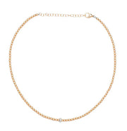 3MM Signature Rose Gold Necklace with 14K Diamond Rondelle Necklaces