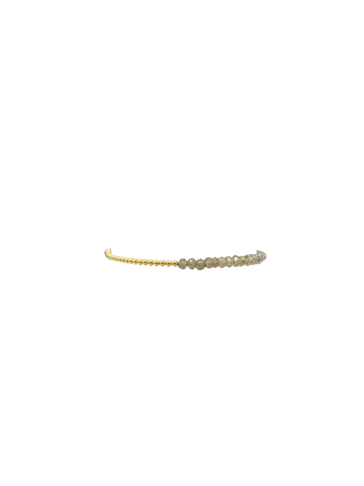 2MM Signature Bracelet with Smokey Topaz Yellow Gold Filled Bracelet