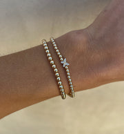 3mm Signature Bracelet with a Diamond Butterfly Bead