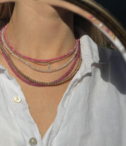 Pink Sapphire Necklace Gold Filled Bracelet