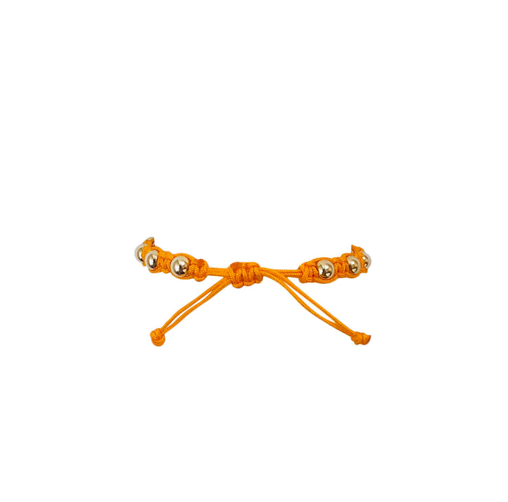 Orange Macrame Bracelet with Yellow Gold Filled Beads Gold Filled Bracelet