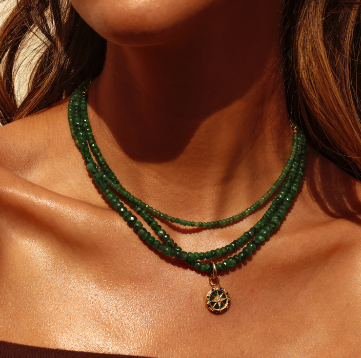 Fancy Emerald Necklace-Gold Filled Bracelet-Karen Lazar Design-14-16"-Emerald-Karen Lazar Design